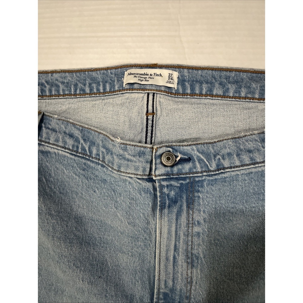 Abercrombie & Fitch The Vintage Flare Ultra High Rise Blue Jeans Size 37 24s New - Picture 10 of 12